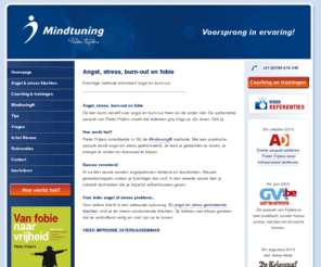 wereldburnoutdag.com: Oplossen van fobie, stress, angst en burnout | Coaching en Mind Tuning.
Wilt u van uw angsten, stress, fobie of burnout af? - Mind Tuning aanpak. - Coaching door Pieter Frijters. Meer dan 13.000 mensen met burnout en stressklachten gingen u voor. Lees de reacties! Haal rendement uit jezelf.