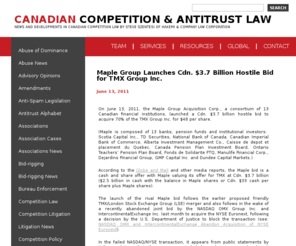 competitionlawcanada.com: CANADIAN COMPETITION AND ANTITRUST LAW
Canadian Competition and Antitrust Law and Consulting