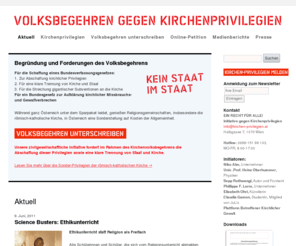 kirchen-privilegien.at: Kirchen-Privilegien
Initiative gegen Kirchenprivilegien