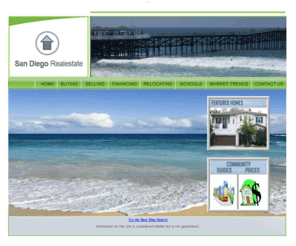 sdhomedatabase.com: San Diego Homes  | San Diego Condos  |  San Diego Real Estate
Welcome to Sand Diego residential properties, here we have relocation specialists with homes and condos for sale in the San Diego area.  San Diego is the second-largest city in California, and the seventh largest in the United States.