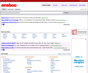 shabeb.com: Arab News, Arab World Guide - Araboo.com
Arab at Araboo.com - A comprehensive Arab Directory, with categorized links to Arabic sites, news, updates, resources and more.