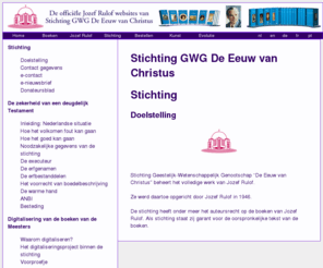 deeeuwvanchristus.nl: Stichting GWG De Eeuw van Christus
Informatie over en van Stichting GWG De Eeuw van Christus, de stichting die het werk van Jozef Rulof beheert.