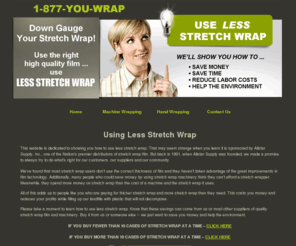 stretchwrapreduction.com: Stretch Wrap, Stretch Wrapper, Use Less Stetch Wrap
LessStretchWrap.com can help you learn how to save money, time and the environment by using less stretch wrap.