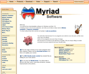 harmonyassistant.com: Myriad: Music Notation Software and much more... / Myriad : logiciels de musique, et bien plus...
Official site of Myriad : music software and more