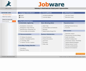 jobware.net: Job offers Europe, international jobs - Jobware International
www.jobware.com - Gateway to Multinational Employment Opportunities!