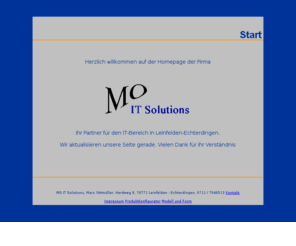 moits.com: MO IT Solutions Computer Leinfelden Echterdingen
Herzlich willkommen auf der Homepage der Firma MOITS. Wir bieten Ihnen als Dienstleistung Webdesign, Hardware, Software und Beratung im IT Bereich in Leinfelden Echterdingen. 