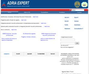 adriaexpert.com: Securitatea si sanatatea in munca : instruire SSM si instruire PSI
Securitatate si sanatate in munca: asigurati-va ca firma dumneavoastra indeplineste normele legale de securitate si sanatate in munca