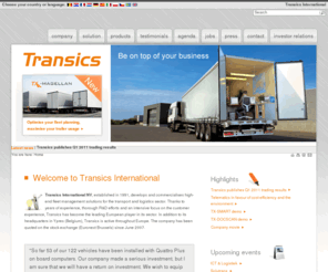 transics.org: Welcome to Transics International - Transics
Transics International NV develops and commercialises high-end fleet management solutions for the transport and logistics sector.