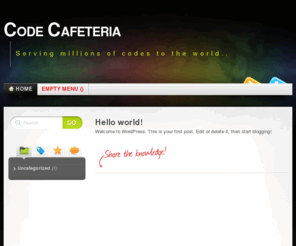 codecafeteria.com: Code Cafeteria « Serving millions of codes to the world..
Serving millions of codes to the world..