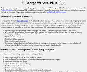 egwalters.com: E. George Walters, Ph.D., P.E.
E. George Walters, Ph.D., P.E.