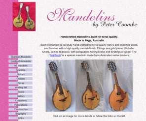 petercoombe.com: Mandolins and guitars by Peter Coombe - Home Page
Home page of Peter Coombe Mandolins and guitars