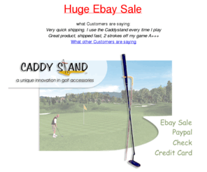 quixsoft.com: Welcome to the Home of Caddystand
CaddyStand, List Price-19.95 Sale Price-14.95, Keeps Your Grips Dry. Dont Loose Another Club. Fits in Your Golf Bag. Lite Weight.