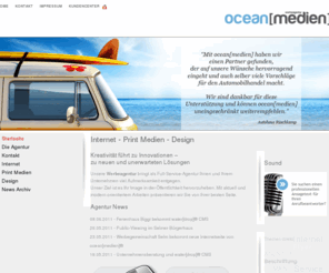 wavetool.de: ocean[medien] Werbeagentur - Selm - Internet - Print Medien - Design
Die Werbeagentur oceanmedien bietet Design, Internetseiten (Mit waterdrop CMS) und Print Medien für NRW und ganz Deutschland.