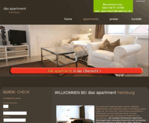 apartment-hamburg.com: das apartment hamburg -  exklusive apartments / appartements / ferienwohnungen mit service im  hamburger zentrum
das apartment Hamburg bietet exklusiv moeblierte appartements und Ferienwohnungen mit Service zentral in Hamburgs besten Lagen rund um die Alster zu attraktiven Preisen. Ideal für Geschäftsreisende, Jobwechsler und Touristen