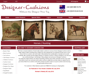 cushioninners.com: Welcome to Designer-Cushions
designer-cushions.co.nz, designer-cushions.com, Belgian Tapestries,
Belgian Tapestry, Belgian-Tapestries.com, Retail and Wholesale Tapestry Cushions, handmade in New Zealand.  Largest selection of Belgian Tapestries in one store.
