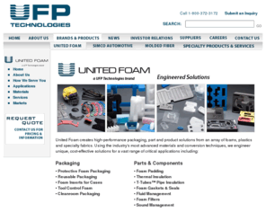 u-foam.com: United Foam | Fabricator of Foam Packaging, Case Inserts, & Custom Foam Padding
United Foam manufactures high-performance packaging and component solutions from an array of foams, plastics and specialty fabrics using the industry’s most advanced materials and conversion techniques.