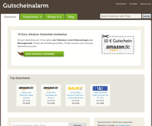 gutscheinalarm.de: Amazon Gutschein bei gutscheinalarm.de
Auf der Suche nach einem Gutschein von Amazon? Wir finden Gutscheincodes von Amazon und anderen Händlern.