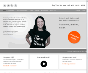 yukiworks.com: Yuki boekhouden - Online boekhoud service
Online administratie service Yuki is eenvoudig, veilig én goedkoop. 
			U scant en Yuki zorgt voor uw hele boekhouding. Met Yuki heeft u altijd en overal inzicht in uw actuele financiele situatie.