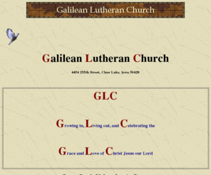 galileaniowa.org: Galilean Lutheran Church
Welcome to Galilean Lutheran Church, home page. Clear Lake, Iowa.