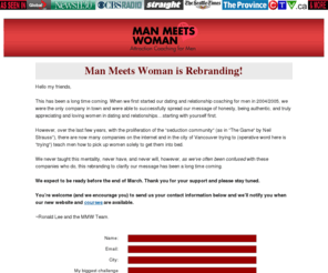 manmeetswoman.com: Man Meets Woman is Rebranding, please stay tuned
Man Meets Woman is Rebranding, please stay tuned