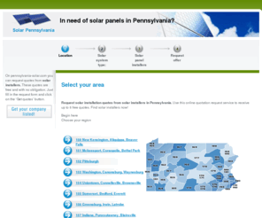 pennsylvania-solar.com: pennsylvania-solar.com - Pennsylvania | Compare solar installers. Pennsylvania. | Pennsylvania |
pennsylvania-solar.com Pennsylvania (PA) Find solar panels installers in Pennsylvania. Request quotes for free with no obligation. Compare prices and save money!