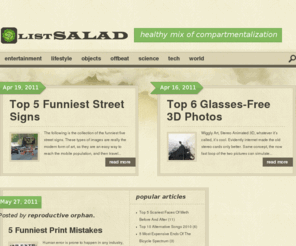 listsalad.com: List Salad | Healthy dose of compartmentalization
