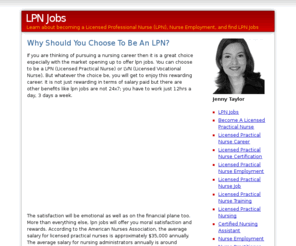 licensed-practical-nurse.com: Why Choose LPN Jobs | Licensed Practical Nurse | LPN
Secure a LPN Job for a Financialy and Emotionaly Rewarding Carreer - Licensed Practical Nurse.