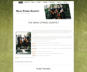 nikauquartet.com: THE NIKAU STRING QUARTET
Nikau Quartet, Auckland Based string quartet specialising in weddings and functions, free quotes and friendly service. est. 2004