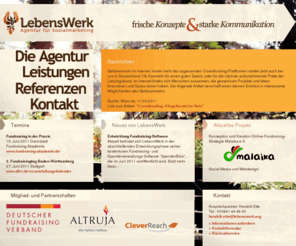 fairer-handel.net: LebensWerk - Agentur für Sozialmarketing und Fundraising
Lebenswerk - Agentur für Sozialmarketing und Fundraising