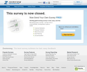 mcwthisweek.com: Closed Survey - Online Survey Software Tool -Zoomerang
Zoomerang online survey software tool allows you to create online surveys while providing powerful reporting and advanced survey logic.