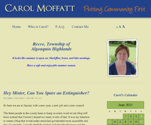 carolmoffatt.ca: Carol Moffatt | Reeve of the Township of Algonquin Highlands
Reeve of the Township of Algonquin Highlands