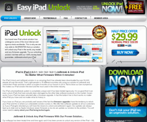 easyipadunlock.com: Jailbreak iPad 3G/WIFI: Nr 1 iPad Jailbreak/Unlock software
Easy jailbreak iPad we have the #1 Unlock - Jailbreak iPad Software 100% up to date, Easy One-Click Solution puts our competitors to shame! Jailbrak iPad 3.2 Now