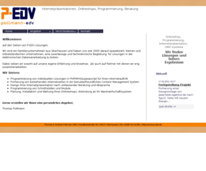 p-edv.de: Pollmann EDV: Home
Lösungen für Ihre Internetpräsentation