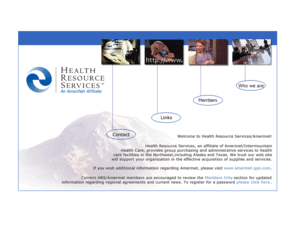 amerinet-hrs.com: AmeriNet-Health Resource Services
Health Resource Services, an affiliate of AmeriNet-Intermountain Health Care, provides group purchasing and administrative services to the Northwest, including Alaska and Texas.