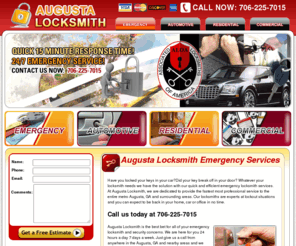 augustalocksmith.net: Augusta Locksmith - Locksmith In Augusta Services - 706-225-7015
 Augusta Locksmith, call us at 706-225-7015. Looking for a locksmith company that provides high quality of locksmith services at very affordable price? Well the search is over! Augusta Locksmith is the locksmith company that you been looking for. 