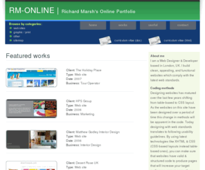 rm-online.net: Richard Marsh's Online Portfolio: Web Design and Development
Portfolio of Web Developer and Designer, Richard Marsh
