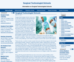 surgical-technologist-schools.com: Surgical Technologist Schools
Information on surgical technologist schools and surgical technologist wages.