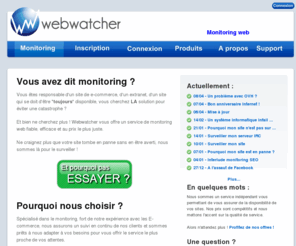 webwatcher.biz: Monitoring web - Surveillance de site web et suivi SEO
Monitoring web externe, statistiques SEO, service complet d'analyse pour Webmaster.