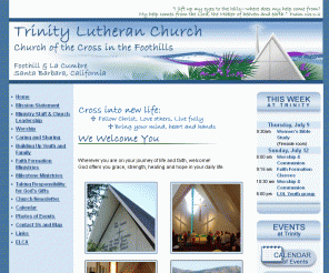 telcsb.org: Trinity Evangelical Lutheran Church - Santa Barbara, California
EVANGELICAL LUTHERAN CHURCH IN AMERICA, Lutheran Church, Lutheran Worship, Santa Barbara, California, church of the cross in the foothills