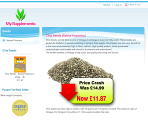 my-supplements.co.uk: UK Chia Seed, Salvia hispanica
UK Chia Seed :  - Natual Products UK Chia Seed, Salvia hispanica