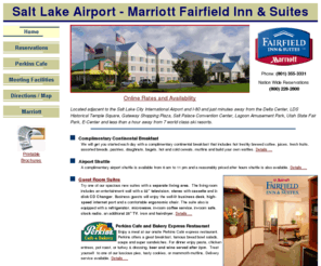 slaffi.com: Salt Lake Airport Marriott Fairfield Inn & Suites
SLC Utah hotel with all the amenities: conference facilities, continental breakfast, airport/downtown shuttle, indoor pool, fitness room, Perkins Express Restaurant, in-room movies, laundry services