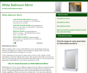 whitebathroommirror.net: White Bathroom Mirror
White Bathroom Mirror. Find amazing deals and offers on white bathroom mirror.  Get a functional premium white bathroom mirror for your bathroom.