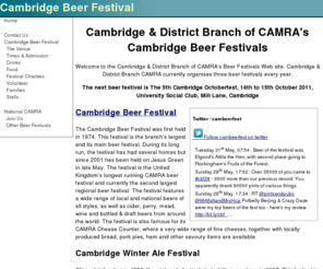cambridgebeerfestival.com: Cambridge Beer Festival
The web site for the Cambridge Beer Festivals
