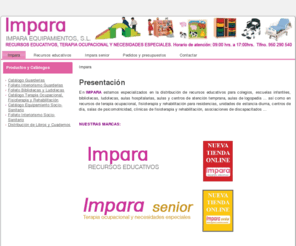 impara.es: Presentación
Impara. distribuidora de recursos educativos para colegios, escuelas infantiles, bibliotecas, ludotecas, aulas hospitalarias...