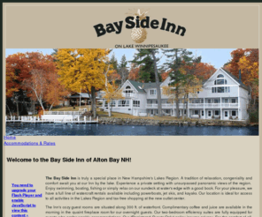 bayside-inn.com: Offering uncompromising hospitality in a quality location on the shores of Lake Winnipesaukee.
The Bay Side Inn offers uncompromising hospitality in a quality location on the shores of Lake Winnipesaukee.