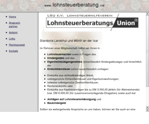 lohnsteuerberatung.net: Lohnsteuerberatungs Union Landshut/Wörth
Wir bieten Lohnsteuerberatung sowohl fr Privatpersonen als auch fr kleine und mittelstndische Unternehmen