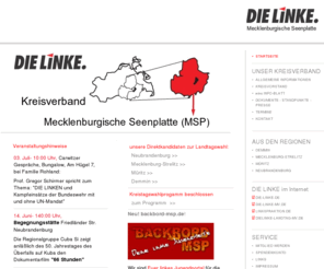 die-linke-msp.de: DIE LINKE.Mecklenburgische Seenplatte
Kreisverband Die Linke. Mecklenburgische Seenplatte, Mecklenburg-Vorpommern