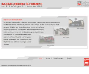 ingenieurbuero-schmidtke.com: Ingenieurbüro Schmidtke / Inh. E.Schüring und R.Lausecker GbR
Wir sind ein unabhängiges, freies und selbständiges Kraftfahrzeug-Sachverständigenbüro mit Betriebsstätten in Hannover, Minden und Sulingen.