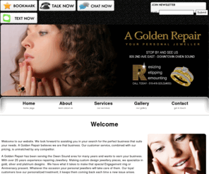 agoldenrepair.com: A Golden Repair - Jewellery Repairs in Owen Sound
Welcome to our website. We look forward to assisting you in your search for the perfect business that suits your needs. A Golden Repair believes we are that business. Our customer service, combined with our pricing, is unmatched by any competitor.