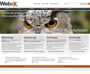 flemmingdelfs.com: Webdesign, CMS, søgemaskineoptimering samt shopløsninger til dansk erhverv - Webex
Webex tilbyder stilrent webdesign, cms systemer, shopløsninger, søgemaskineoptimering samt webhosting